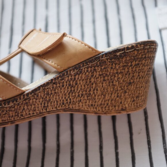 COPY - Patritzia By Spring Step Brown Tan Braided Wedge Sandal size 6 - Picture 8 of 11